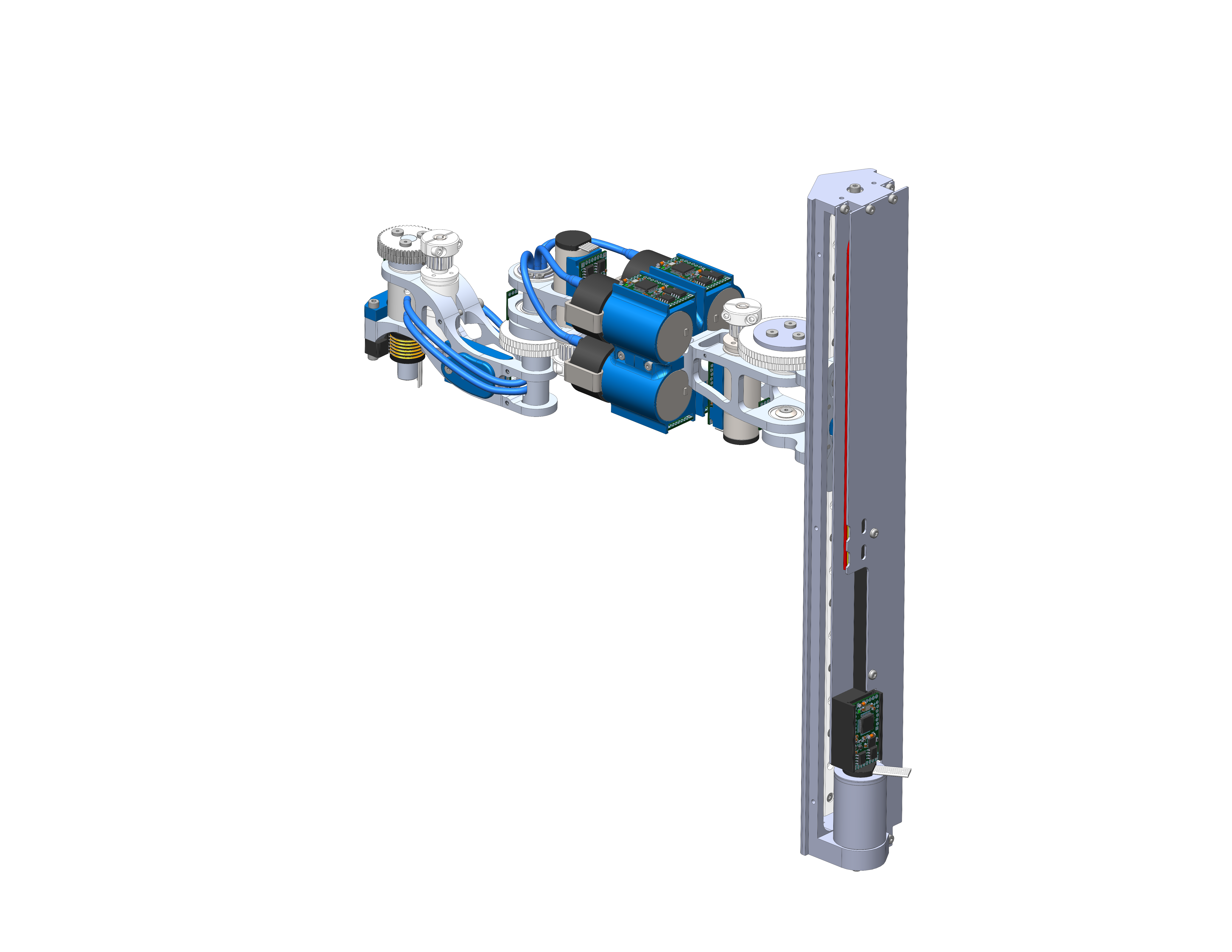 升降式四轴scara机器人SolidWorks3d图纸四轴内部结构图三维模型